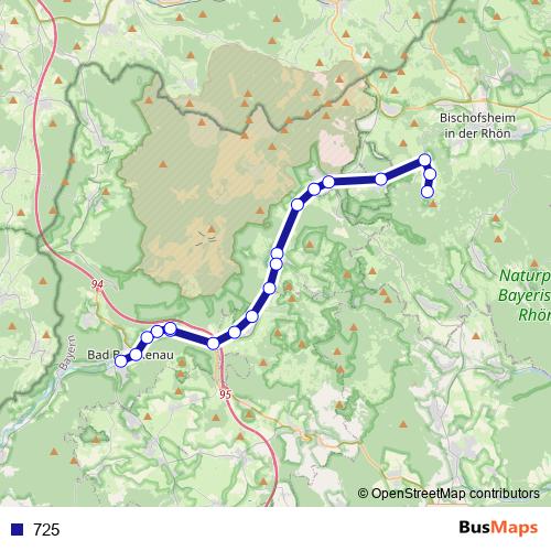 725 bus Line Map