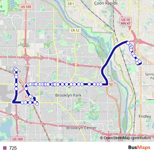 725 bus Line Map