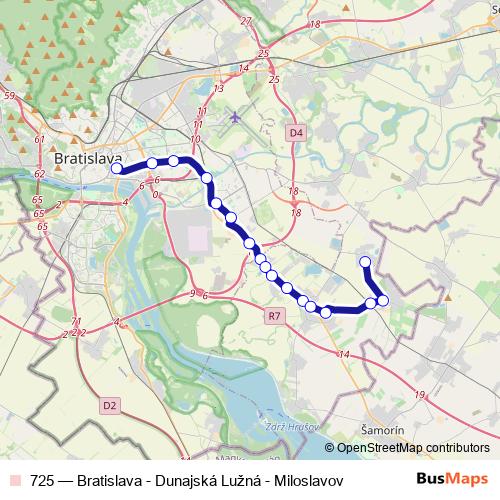725 bus Line Map