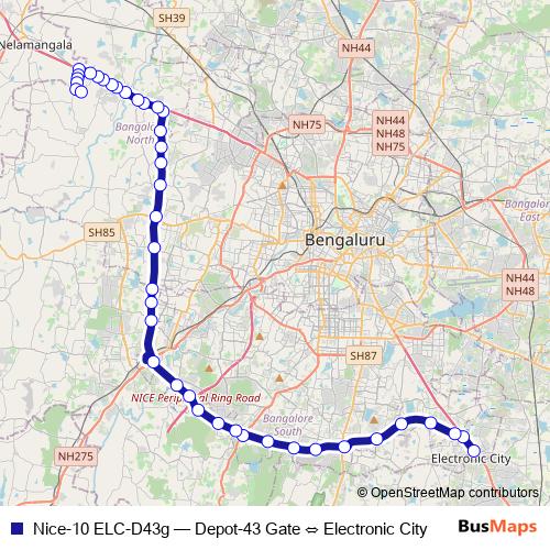 Nice-10 ELC-D43g bus Line Map