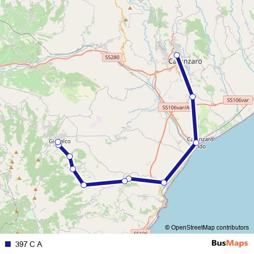 397 C A bus Line Map
