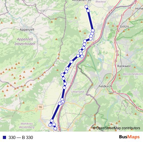 330 bus Line Map