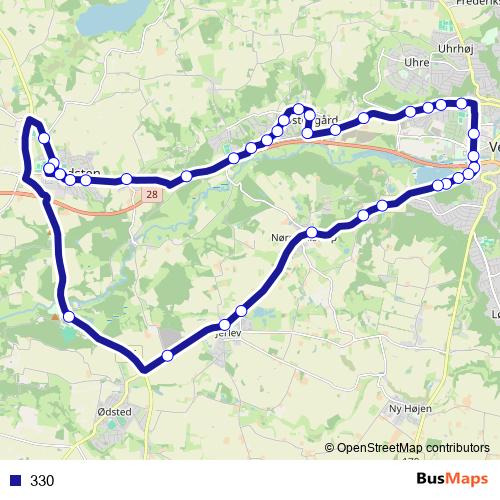 330 bus Line Map