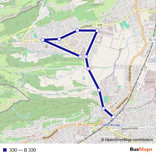 330 bus Line Map
