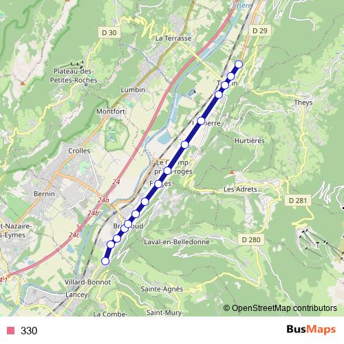 330 bus Line Map