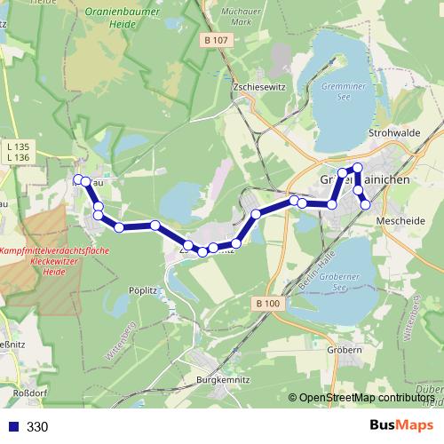 330 bus Line Map