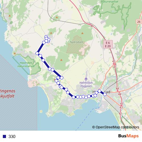 330 bus Line Map