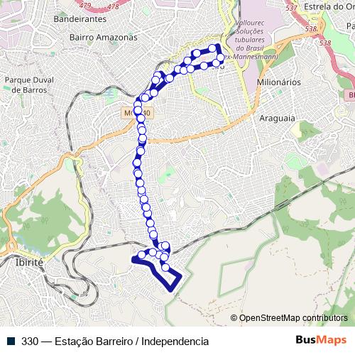 330 bus Line Map