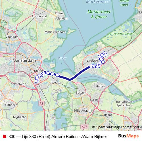 330 bus Line Map