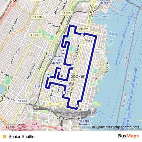 Senior Shuttle bus Line Map
