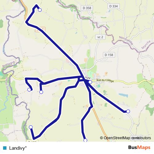 Landivy* bus Line Map