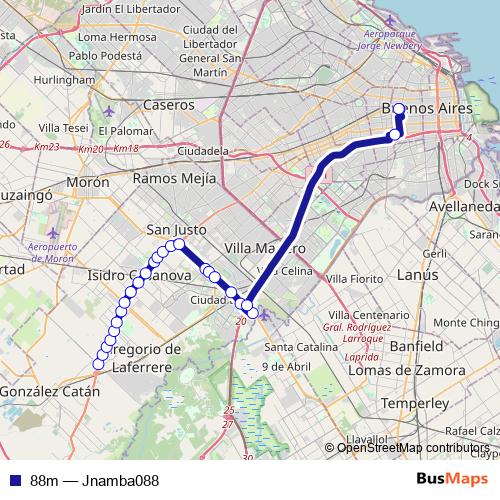 88m bus Line Map