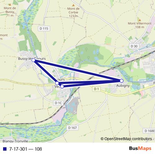 7-17-301 bus Line Map