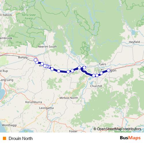 Drouin North bus Line Map