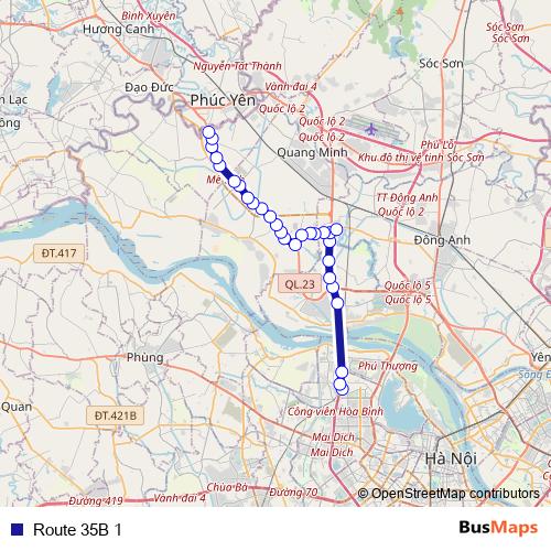 Route 35B 1 bus Line Map