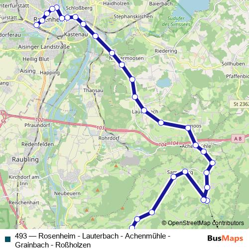 493 bus Line Map