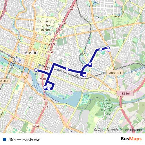 493 bus Line Map