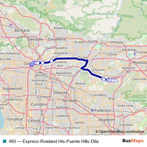 493 bus Line Map