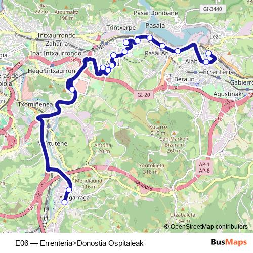 E06 bus Line Map