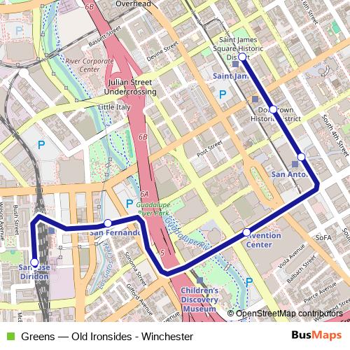 Greens tram Line Map