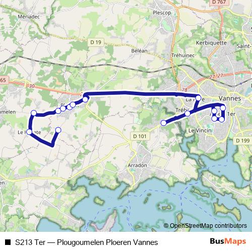S213 Ter bus Line Map