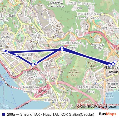 296a bus Line Map