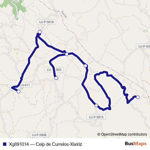 Xg891014 bus Line Map