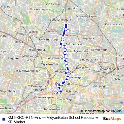 KMT-KRC-RTN-Vns bus Line Map