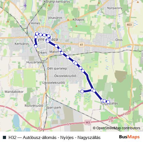 H32 bus Line Map