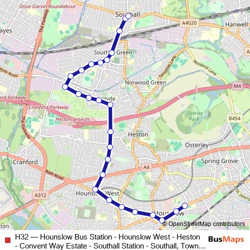 H32 bus Line Map