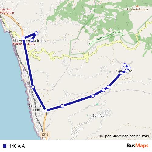 146 A A bus Line Map