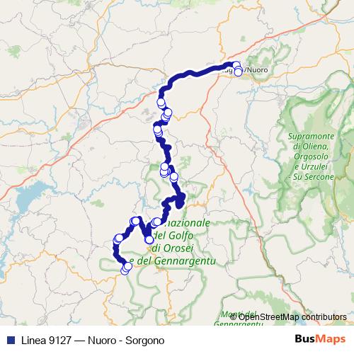 Linea 9127 bus Line Map