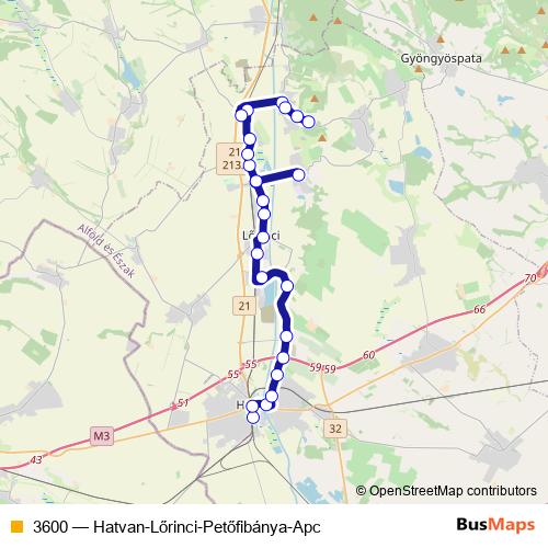 3600 bus Line Map