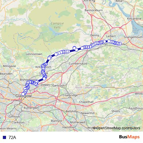 72A bus Line Map