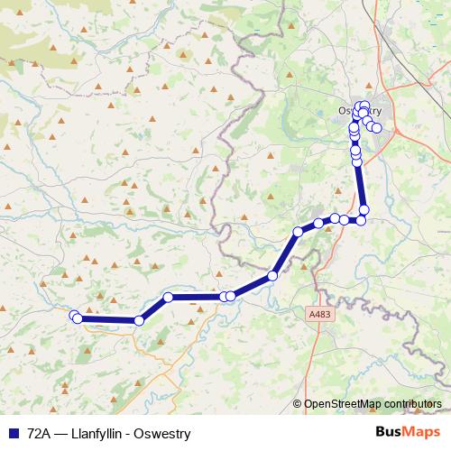 72A bus Line Map