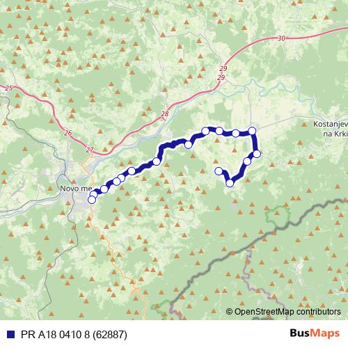 PR A18 0410 8 (62887) bus Line Map