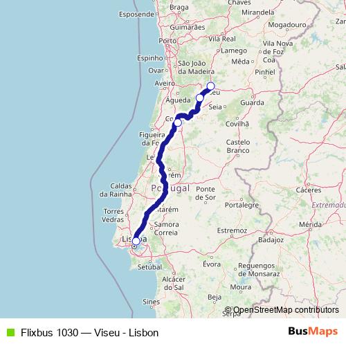 Flixbus 1030 bus Line Map