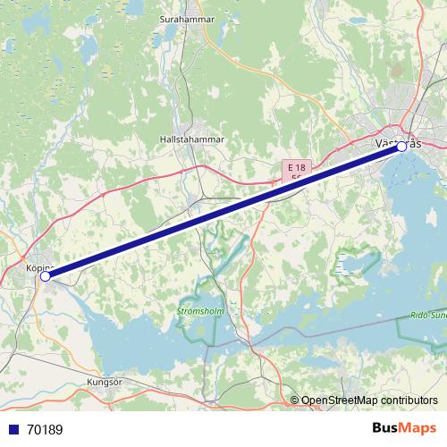 70189 bus Line Map