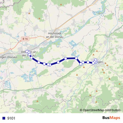 9101 bus Line Map