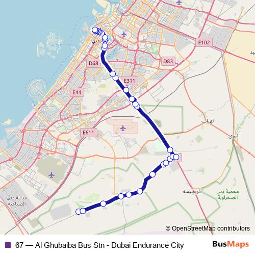 67 bus Line Map