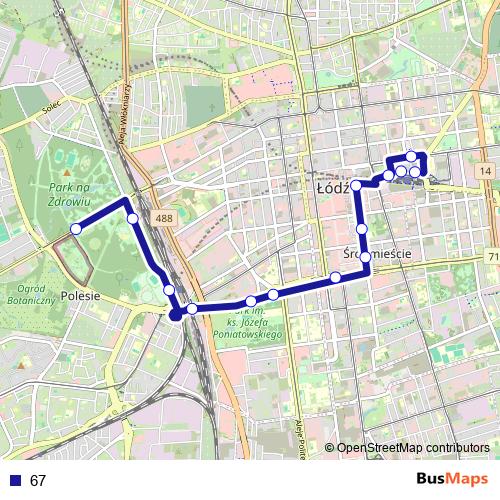 67 bus Line Map
