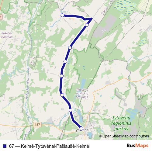 67 bus Line Map