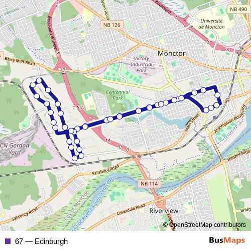 67 bus Line Map