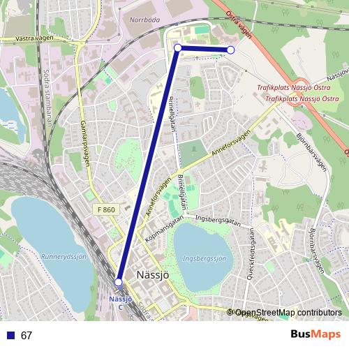 67 bus Line Map