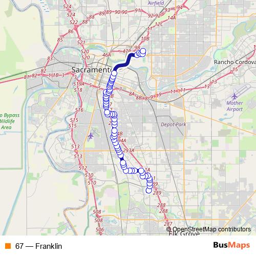 67 bus Line Map