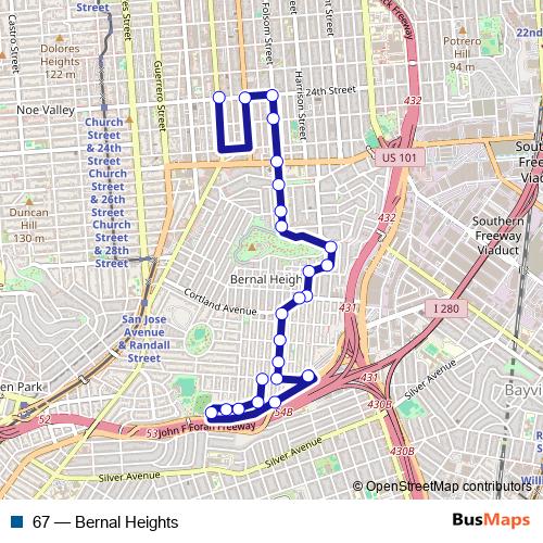 67 bus Line Map