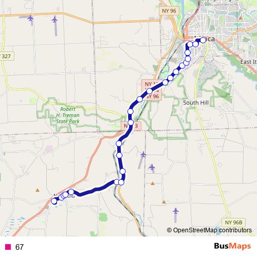 67 bus Line Map