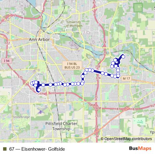 67 bus Line Map