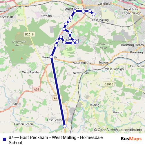 67 bus Line Map