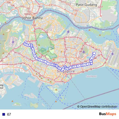 67 bus Line Map